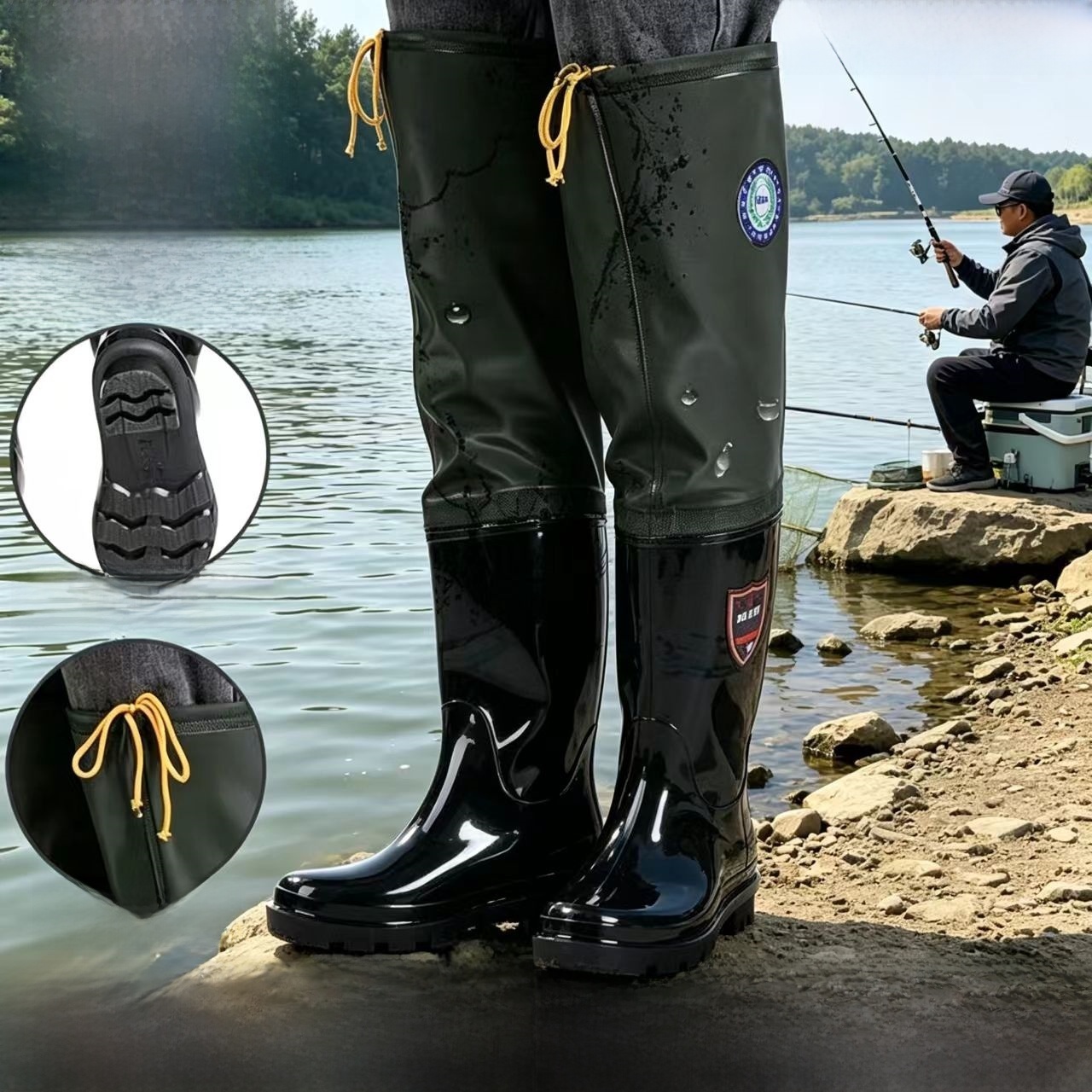 Fishing Rain Suit - Утолщенные высокие резиновые сапоги выше колена