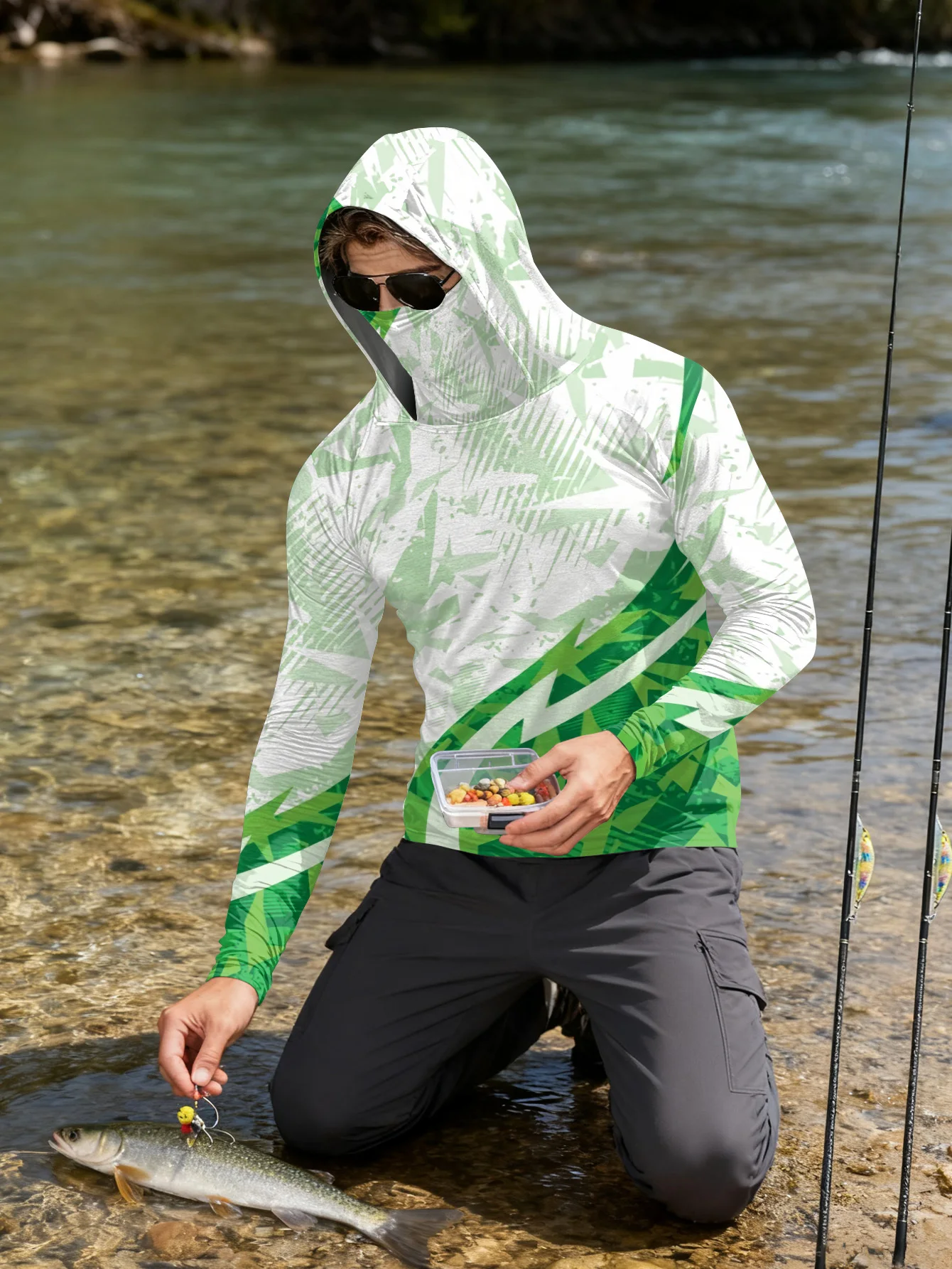 Мужская рубашка для рыбалки с  – обзор и цена Fishing Mask Sun Protection