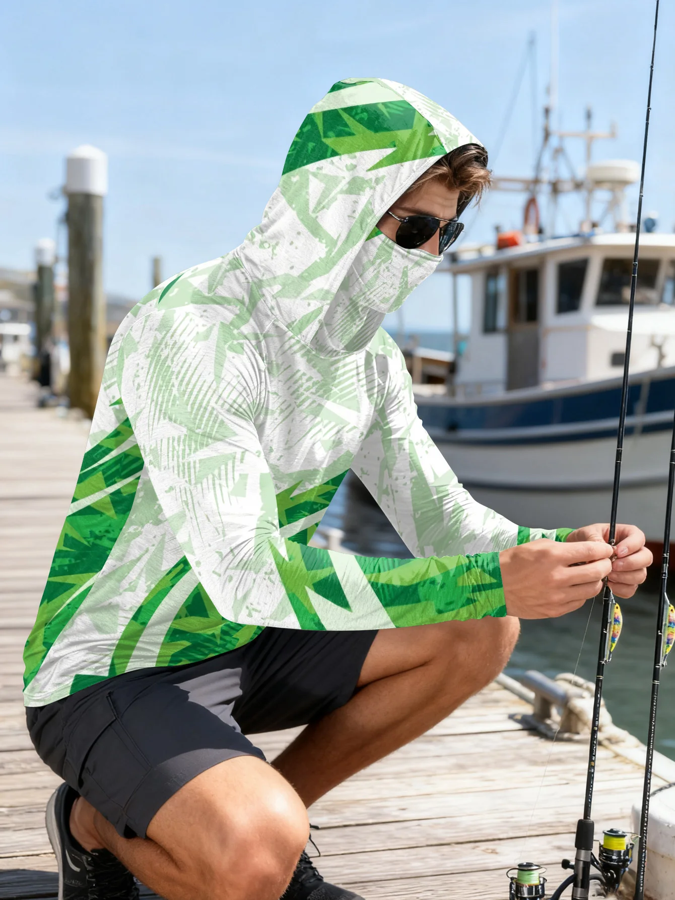 Мужская рубашка для рыбалки с  – обзор и цена Fishing Mask Sun Protection